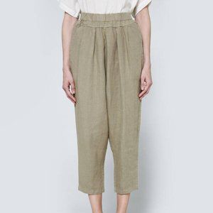 Black Crane Khaki Linen Carpenter Pants S